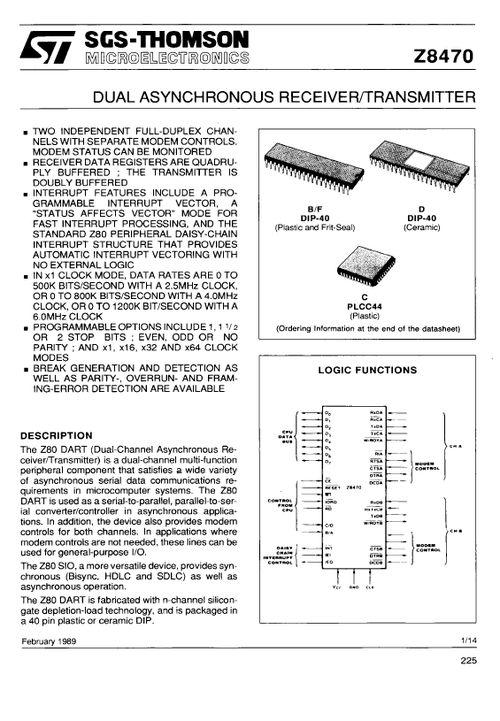 Z8470BF1芯片全攻略 PDF資料詳解與經(jīng)銷(xiāo)商選擇指南